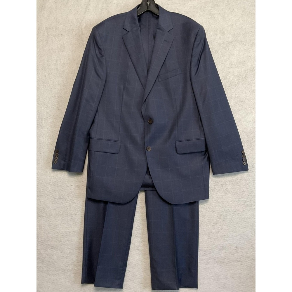 Angelos Suit Men 42 Blue Wool Plaid 2 Piece Pants 37x31 Super 150s Canada